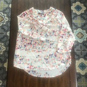 White top with colorful squares